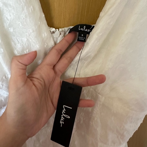 LuLus White Tie Strap Dot Bustier Midi Dress - Picture 4 of 7